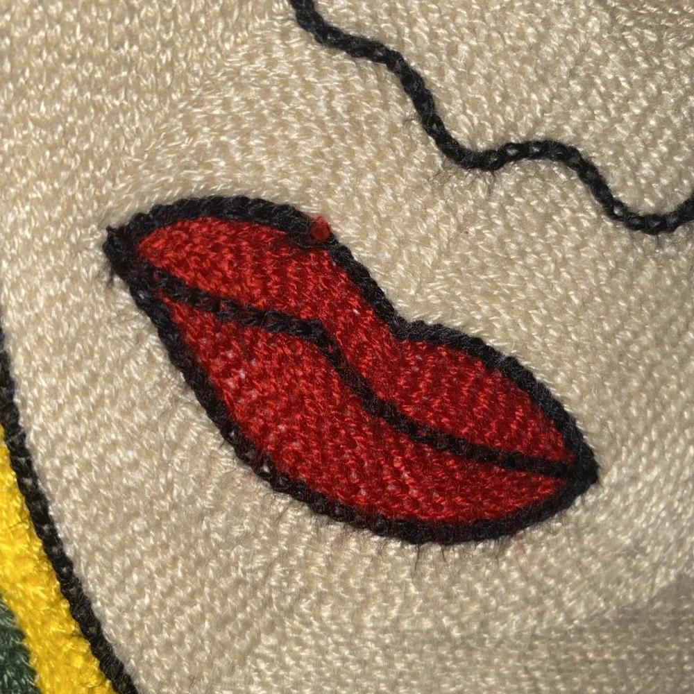 Set of 2 Frida Kahlo Embroidered Throw Pillow Down Feather 18 By 18 Pillows